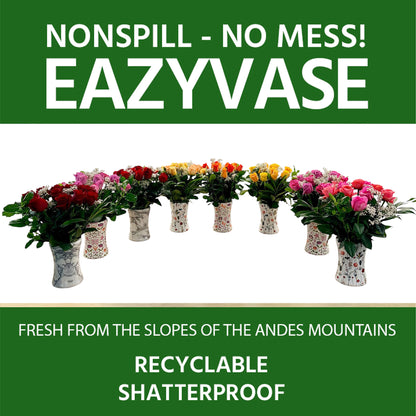 Event & Banquet Rose Arrangements with Large Non-Spill EazyVases (Box of 8)