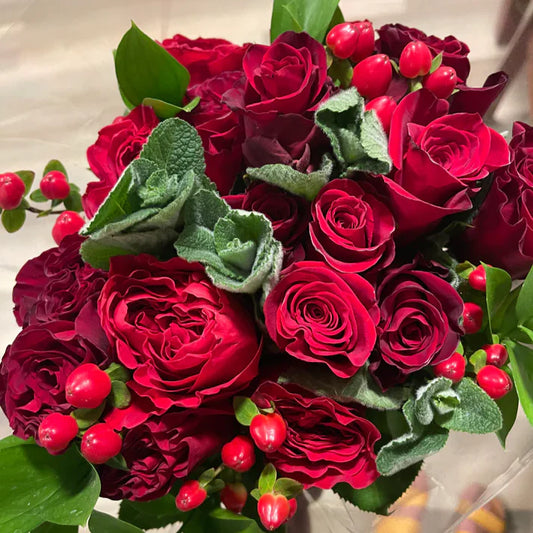 Exquisite Red Wine Rose Bouquet