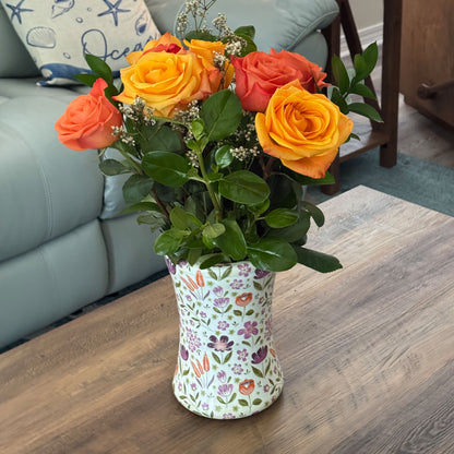 Mother's Day Rose Arrangements with Large Non-Spill EazyVases (Box of 8)