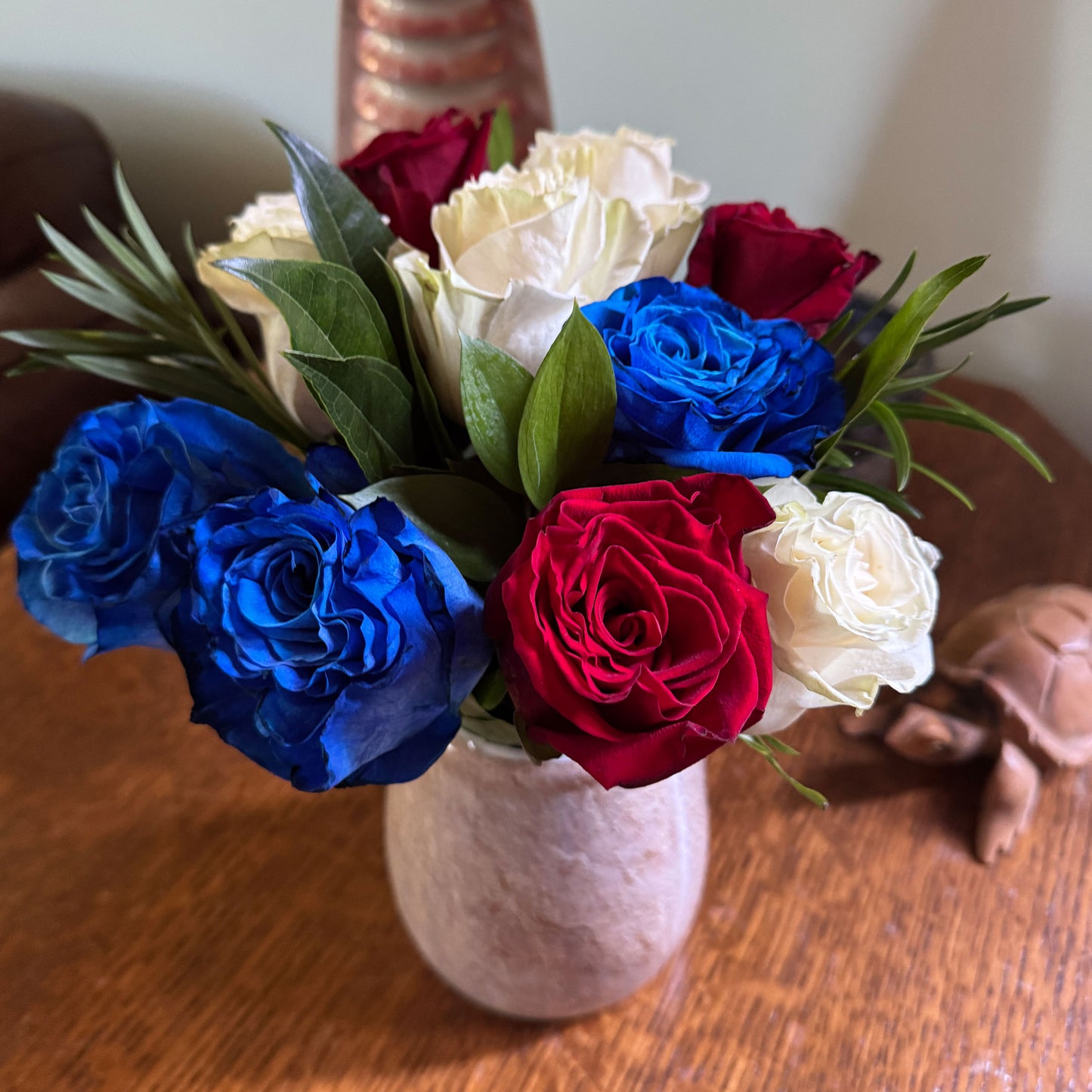 Stars & Stripes Rose Arrangements with EazyVase — Box of 6